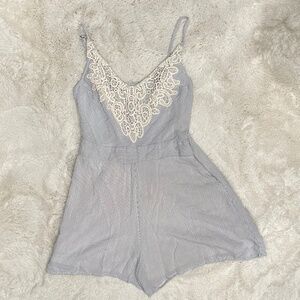 Women's Striped Romper Medium Size